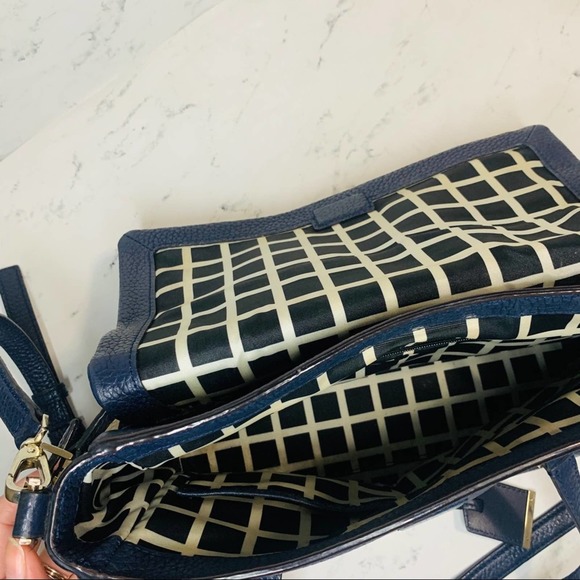 Kate Spade Holden Street Leslie Bag Navy Galaxy Sand + Tellie Bifold Wallet - Picture 5 of 11